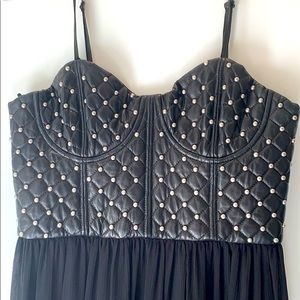 Rock that black dress with leather top